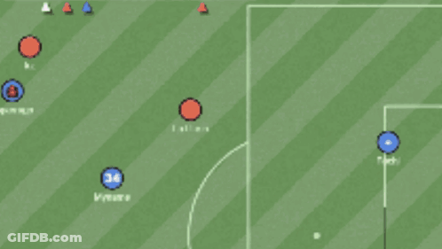 Red Scores On Soccer Field GIF