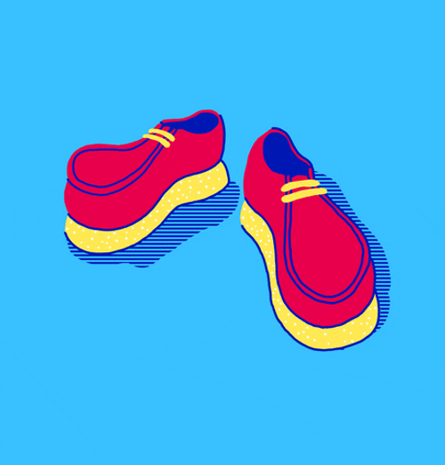 Red Shiny Cartoon Shoes GIF