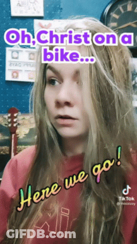 Red Shirt Girl Says Oh Christon On Bike GIF