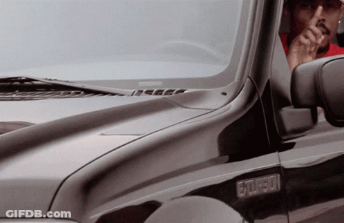 Red Shirt Man In Black Truck With Eoffroad GIF