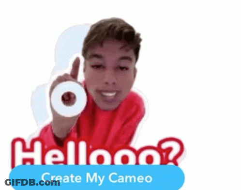 Red Shirt Man Pointing Hellooo? Create My Cameo GIF