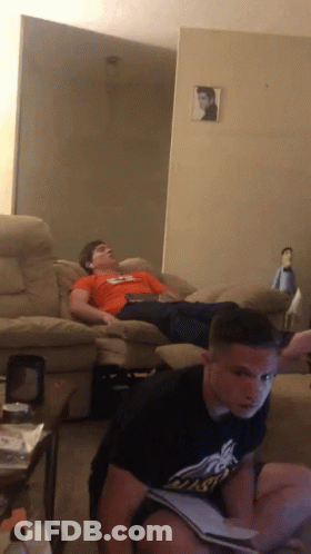 Red Shirt Man Says Get Out Of Here Man GIF