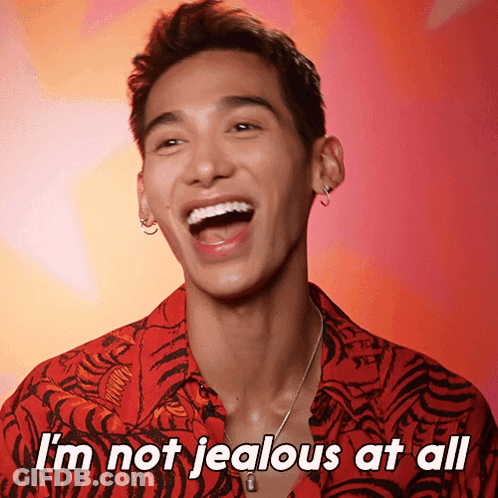 Red Shirt Man Says I'm Not Jealous At All GIF