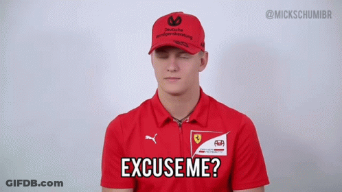 Red Shirt, Red Hat Man Says Excuse Me GIF