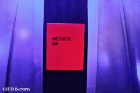Red Sign Anesthetic Gun Purple Background GIF