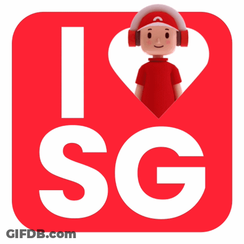 Red Sign Saying I Love SG With Pink Heart GIF