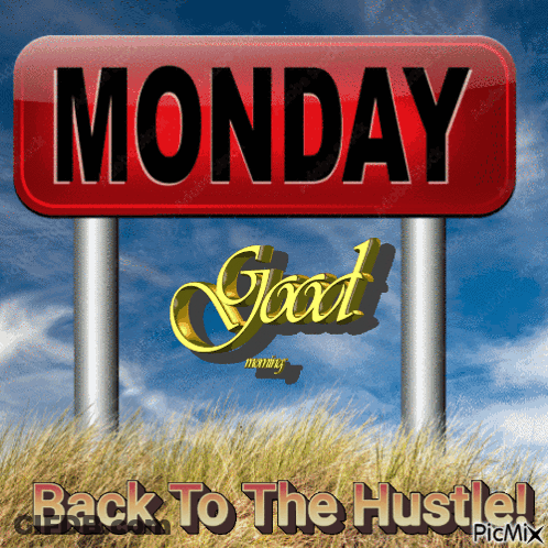 Red Sign Saying Monday Good Morning GIF
