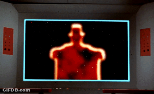 Red Silhouette Of Man's Torso GIF