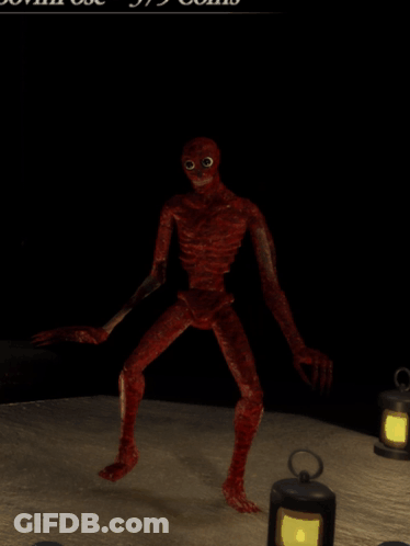 Red Skeleton With Lantern GIF