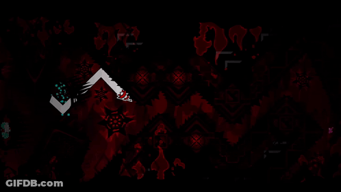 Red Skull On Dark Background Ice Cave GIF