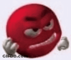 Red Smiley Face With Angry Expression GIF