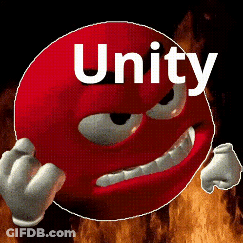 Red Smiley Face With Unity GIF