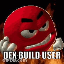 Red Smiley Saying Dex Build User GIF