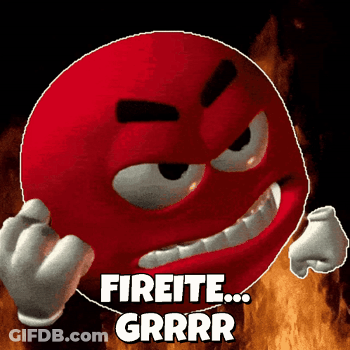 Red Smiley Saying Fireite Grrr GIF