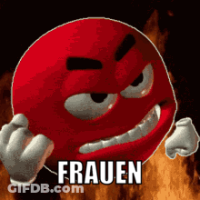 Red Smiley With Frauen GIF