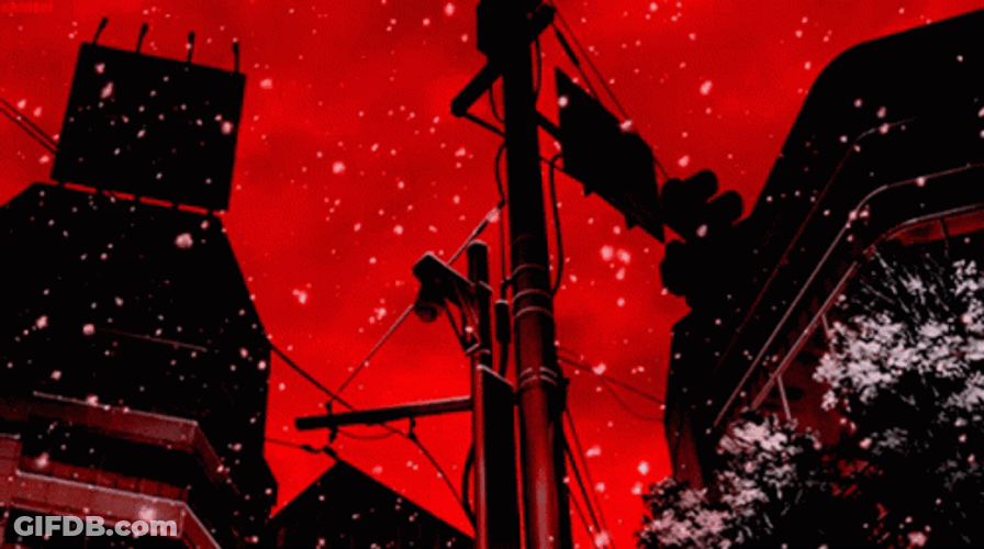 Red Snowing Aesthetic GIF