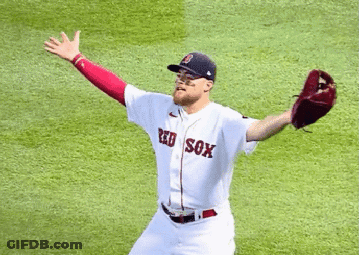 Red Sox Christian Arroyo Waiting For The Ball GIF