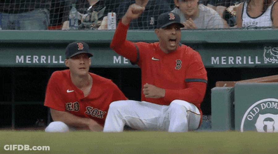Red Sox Player Cheering For His Team GIF