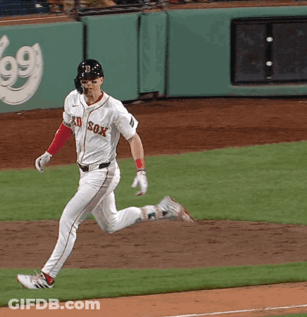 Red Sox Player Running On Field GIF