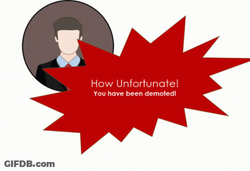 Red Speech Bubble How Unfortunate You Have Been Demoled GIF