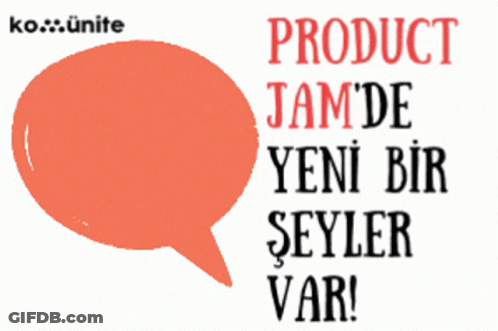 Red Speech Bubble With Yellow Star Product Jam De Yeni Bir Seyler Var GIF