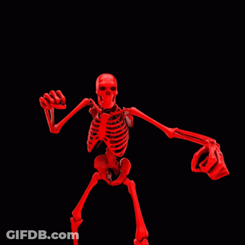Red Spooky Scary Skeletons GIF