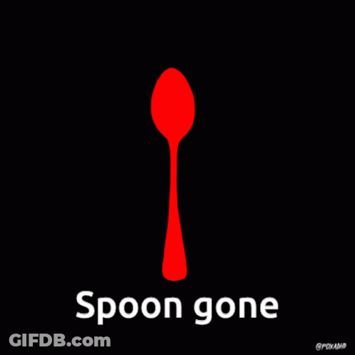 Red Spoon With Spoon Gone Below GIF
