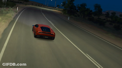 Red Sports Car At Night With A Plate GIF