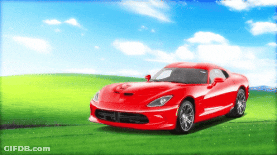 Red Sports Car Dodge Viper GIF