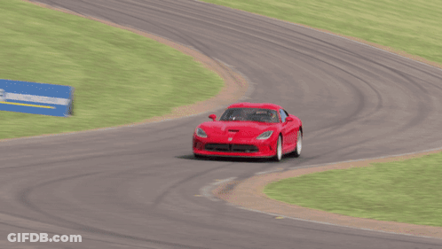 Red Sports Car Driving On Track GIF