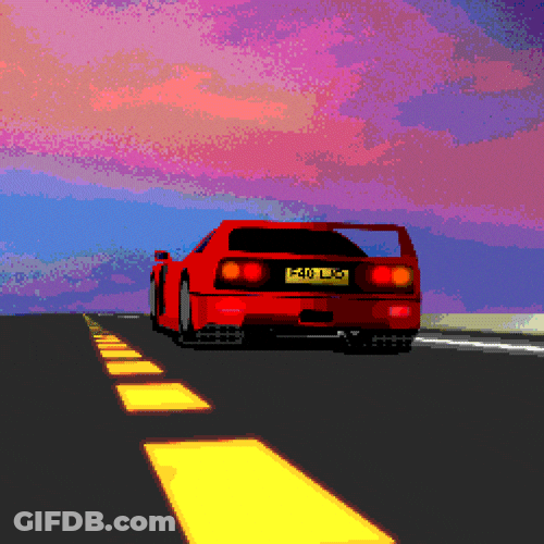 Red Sports Car Ferrari F40 GIF