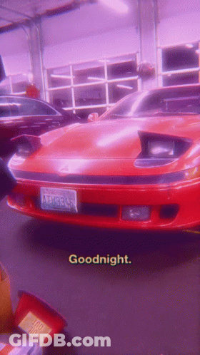 Red Sports Car Goodnight GIF