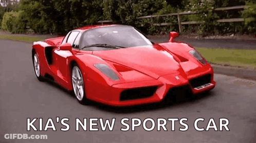 Red Sports Car Kia New Sports Car GIF