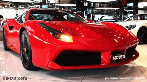 Red Sports Car License Plate UTO DE LS GIF