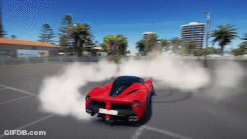 Red Sports Car With License Plate GP 5270 GIF
