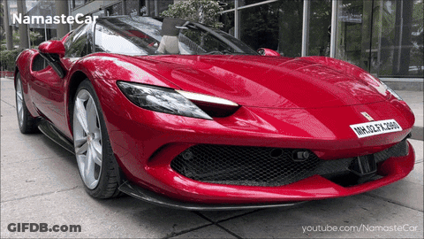 Red Sports Car With License Plate NM10EY GIF