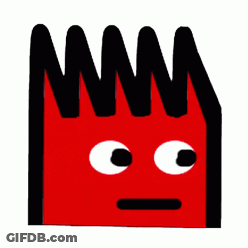 Red Square With Black Crown GIF