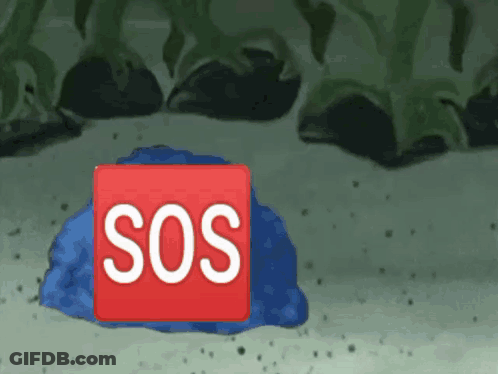 Red Square With SOS In White GIF