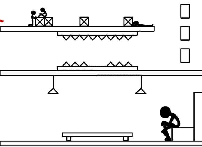 Red Stickman Trying To Survive GIF
