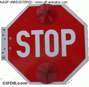 Red Stop Sign With Red Light GIF