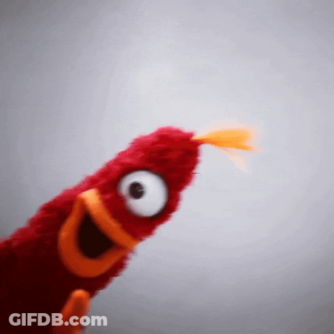 Red Stuffed Animal Big Eyes Orange Tail GIF