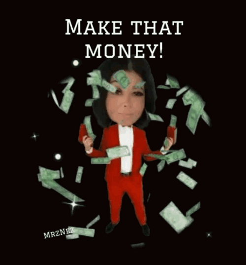 Red Suit Girl Make It Rain Money GIF