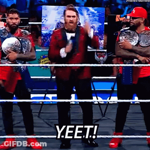 Red Suit Man Saying Yeet In Boxing Ring GIF