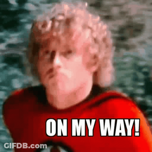 Red Superhero Man Saying On My Way GIF
