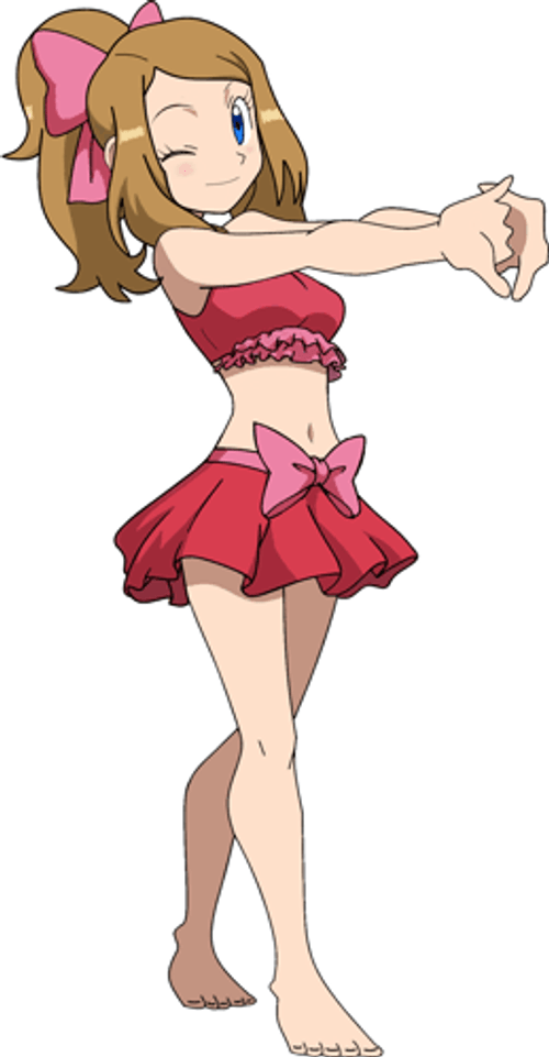 Red Swimsuit With Skirt GIF