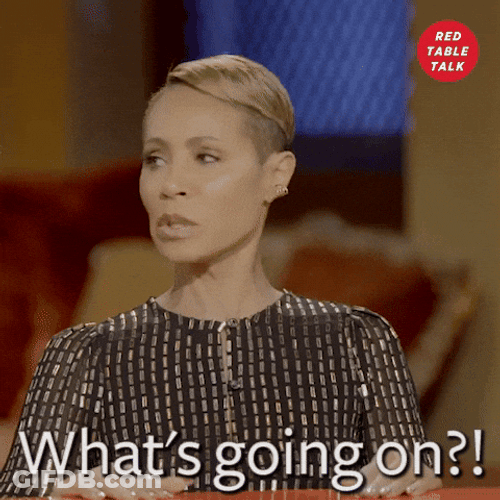 Red Table Talk Whats Going On With Hand Gesture GIF