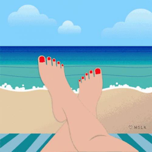 Red Toes Funny Beach GIF