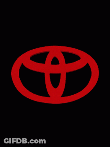 Red Toyota Logo On A Black Background GIF