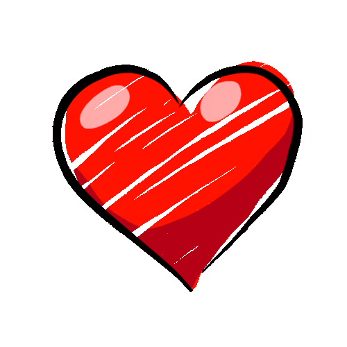 Red Transparent Heart Sticker Cartoon Beating GIF