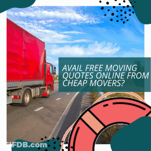 Red Truck Driving On Highway GIF